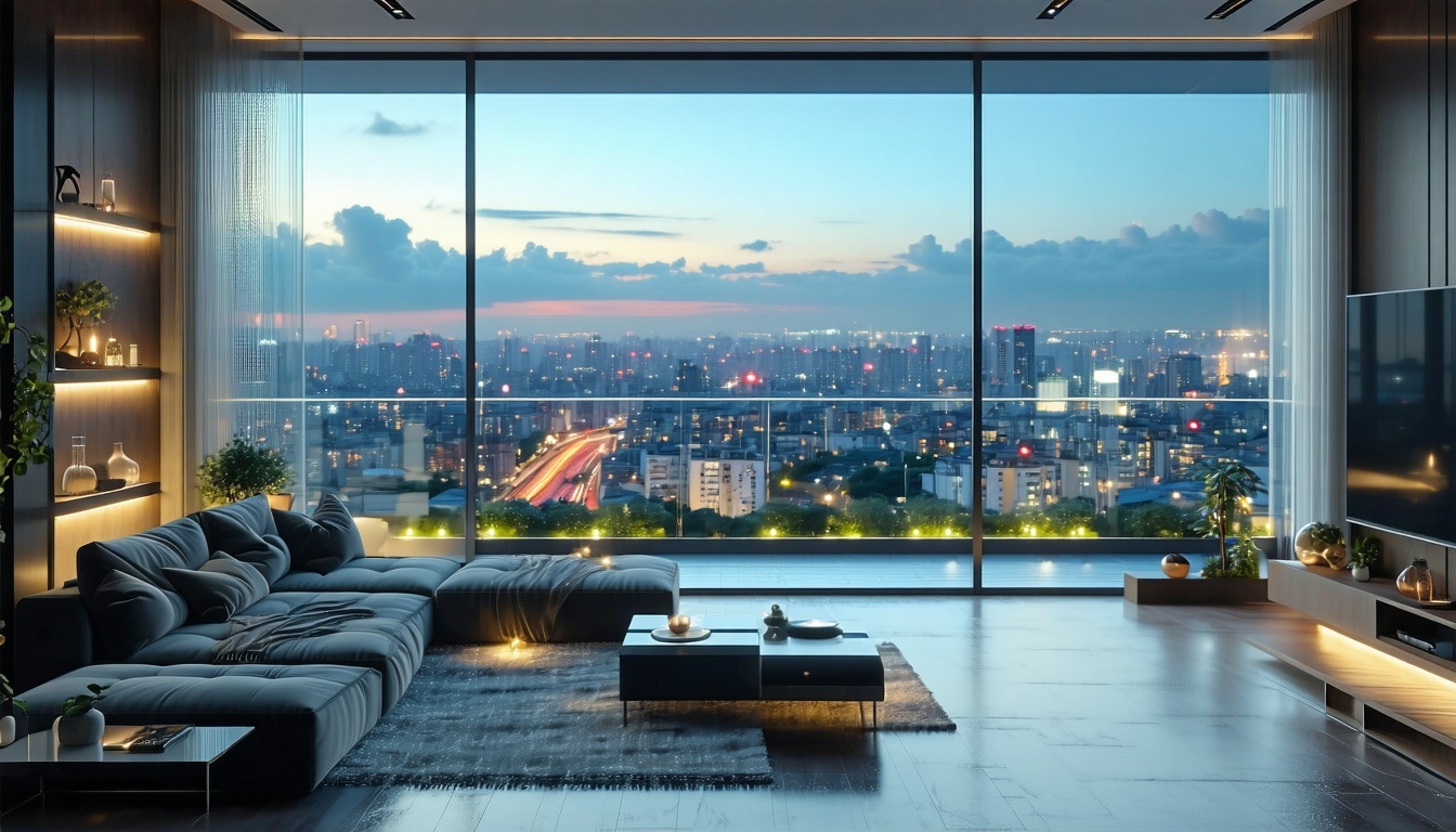 Modern apartment with city views